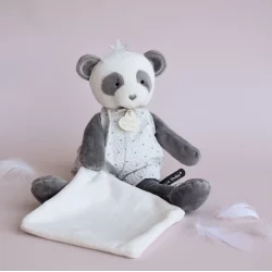 Doudou plat Panda Attrape-rêve Doudou et Compagnie 20 cm Gris